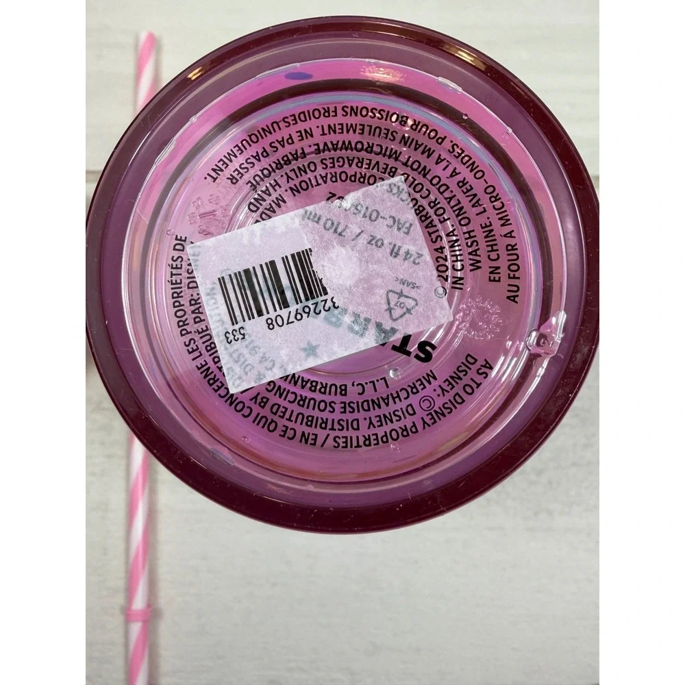 Starbucks Disney Eats Mickey Donut World Iridescent Pink Sprinkle 24oz 2024